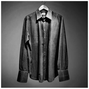 Brioni Essential Black Cotton Poplin Evening Shirt – French Cuffs, Made in Italy